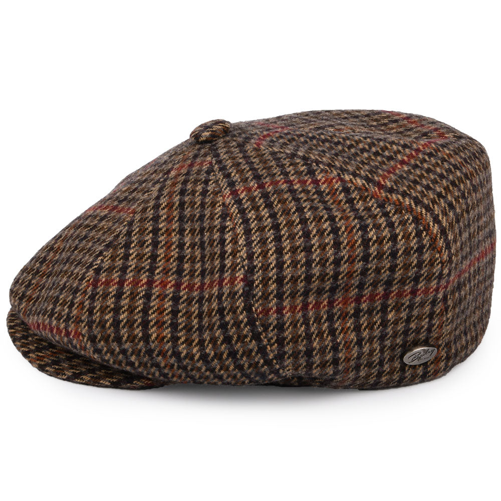 Bailey Hats Galvin Plaid Newsboy Cap - Black-Tan