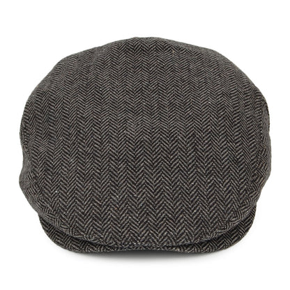 Brixton Hats Hooligan Herringbone Flat Cap - Grey-Black