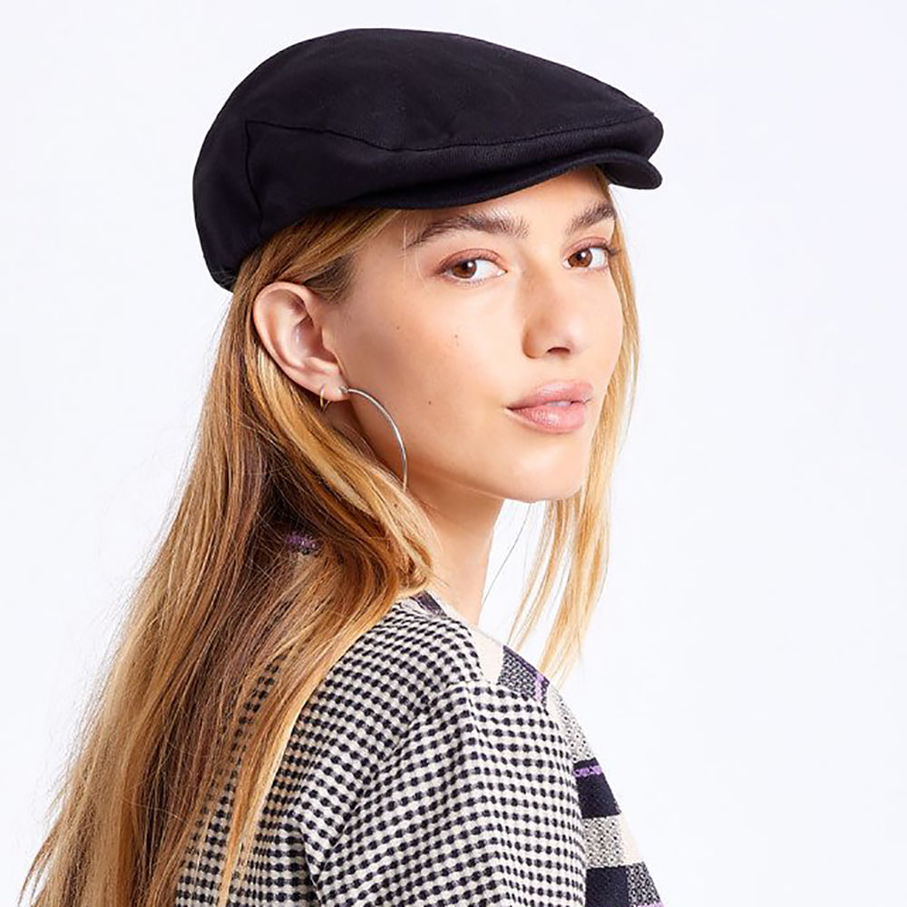 Brixton Hats Hooligan Herringbone Flat Cap - Black