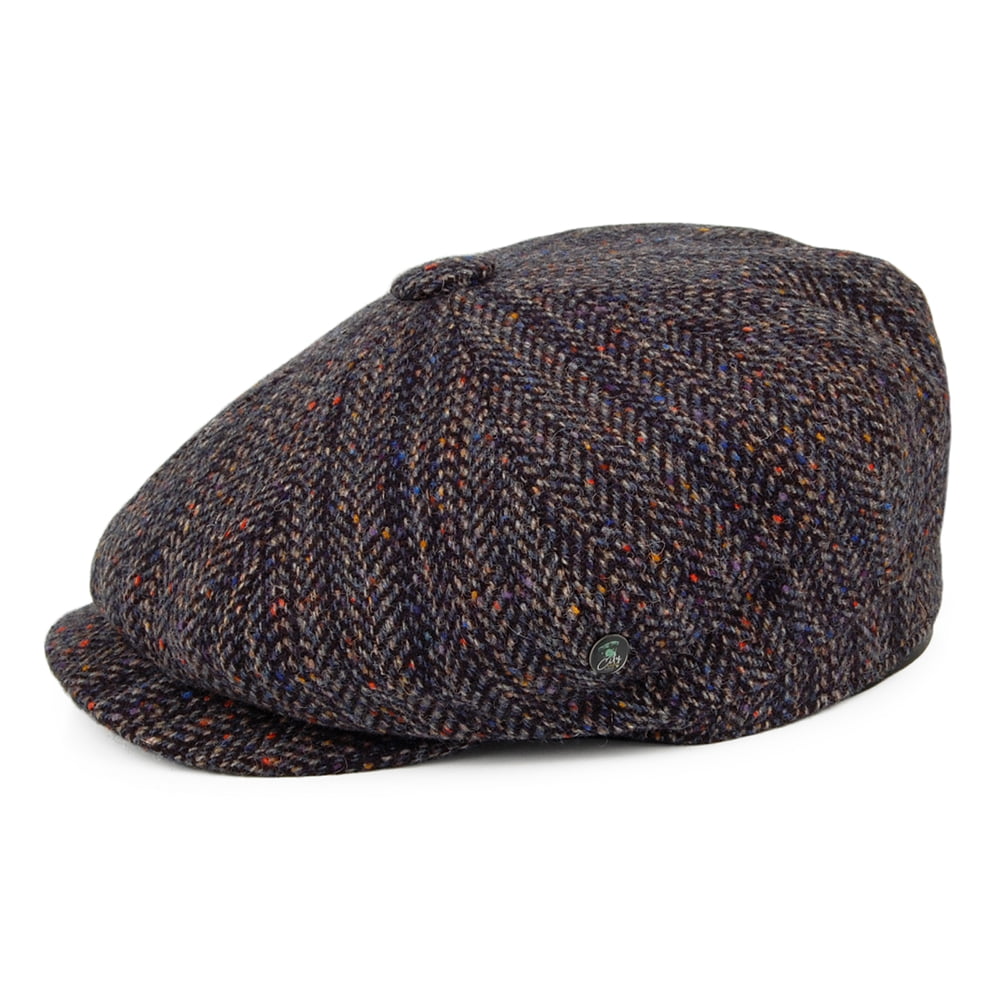 City Sport Donegal Tweed Deep Fit Shannon Newsboy Cap - Blue-Multi