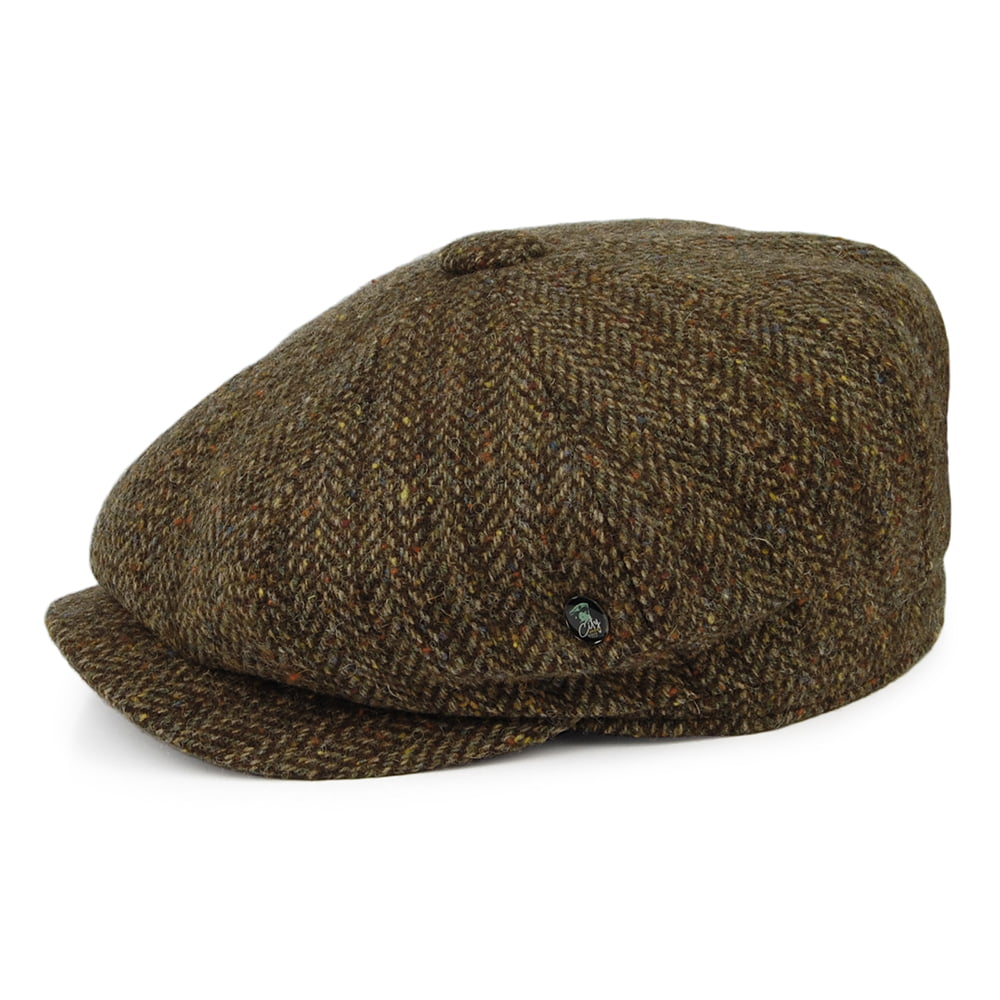 City Sport Donegal Tweed Deep Fit Shannon Newsboy Cap - Moss