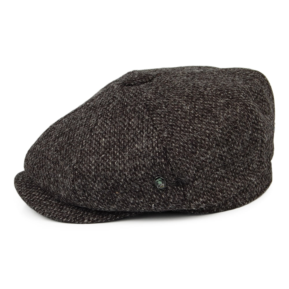 City Sport HARRIS TWEED Marl Deep Fit Newsboy Cap - Charcoal