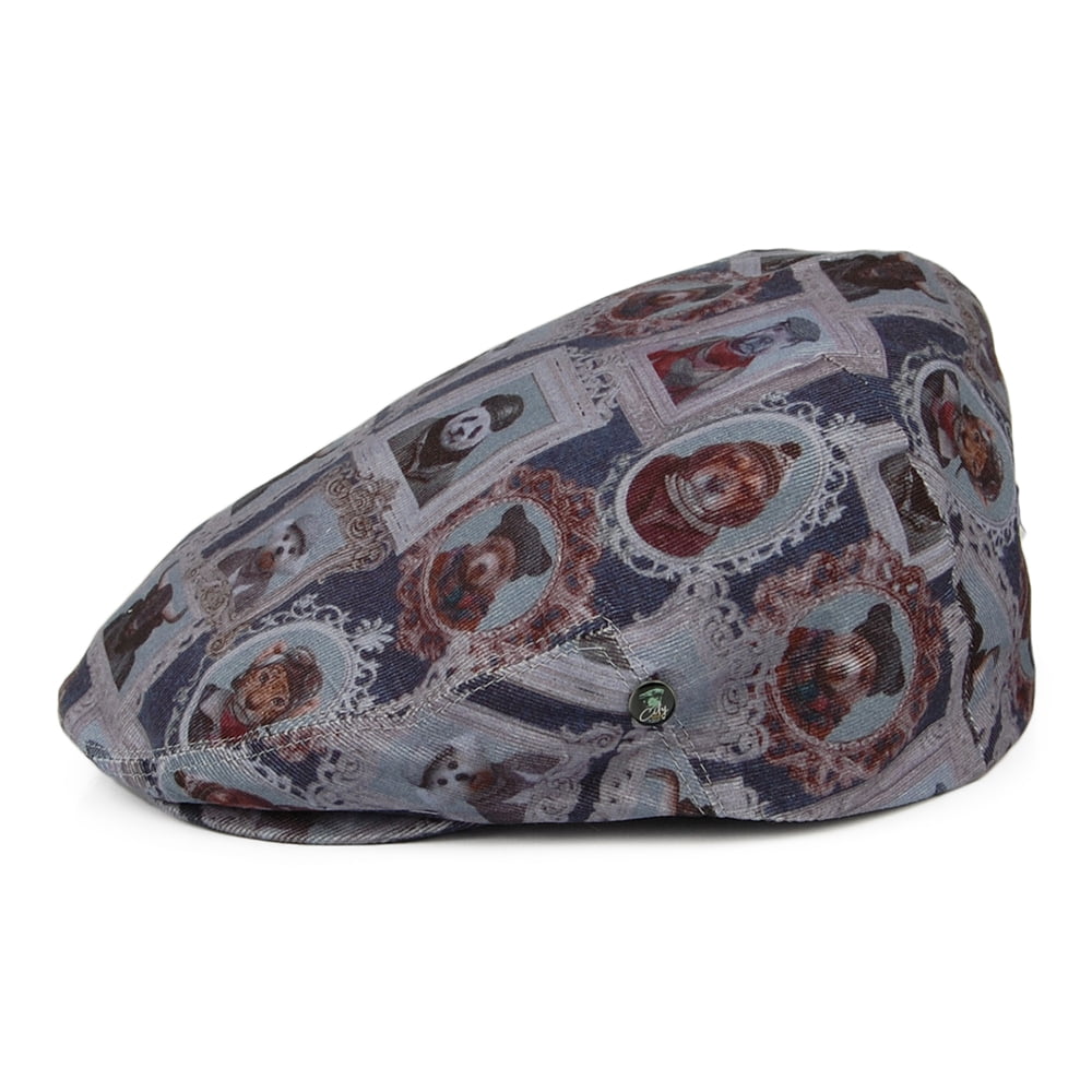 City Sport Animal Portrait Flat Cap - Blue-Grey