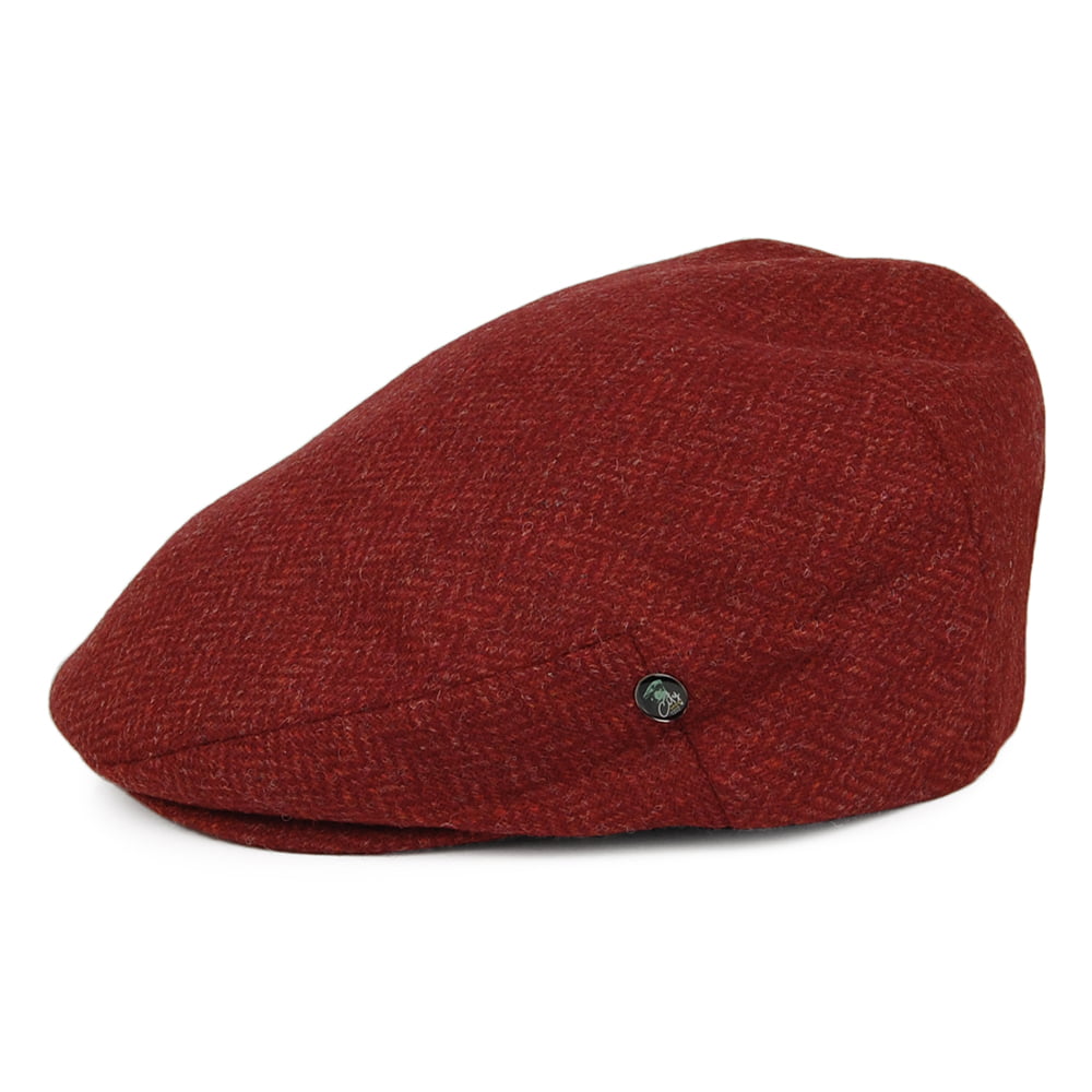 City Sport Moons Herringbone Flat Cap - Red