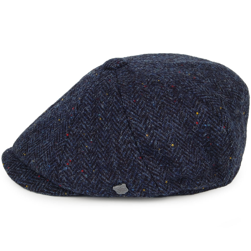 Failsworth Hats Carloway HARRIS TWEED Newsboy Cap - Navy Blue