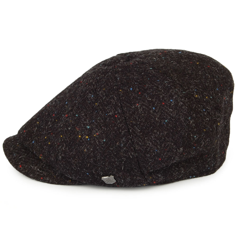 Failsworth Hats Carloway HARRIS TWEED Newsboy Cap - Charcoal