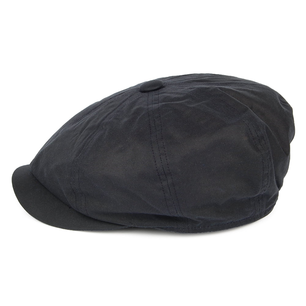 Failsworth Hats Alfie British Waxed Cotton Newsboy Cap - Navy Blue