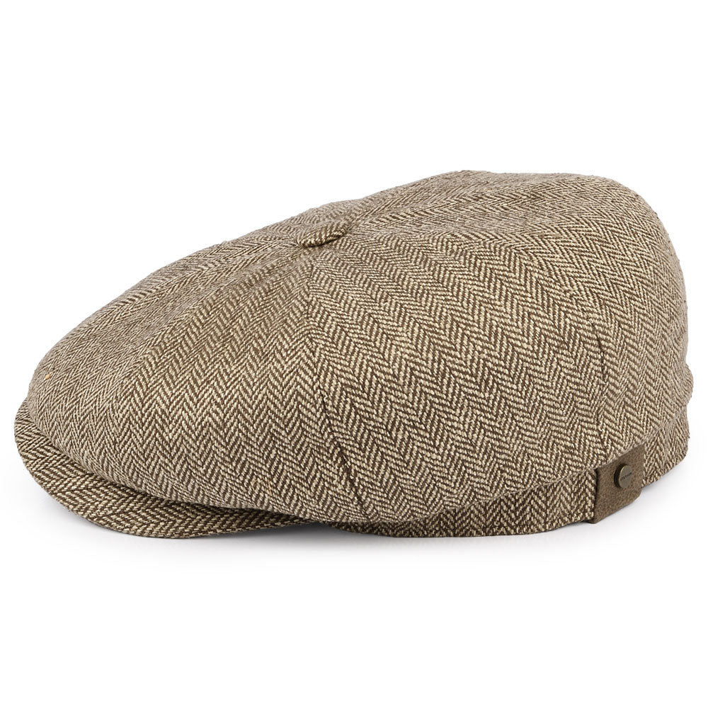 Stetson Hats Hatteras Silk Newsboy Cap - Brown-Wheat