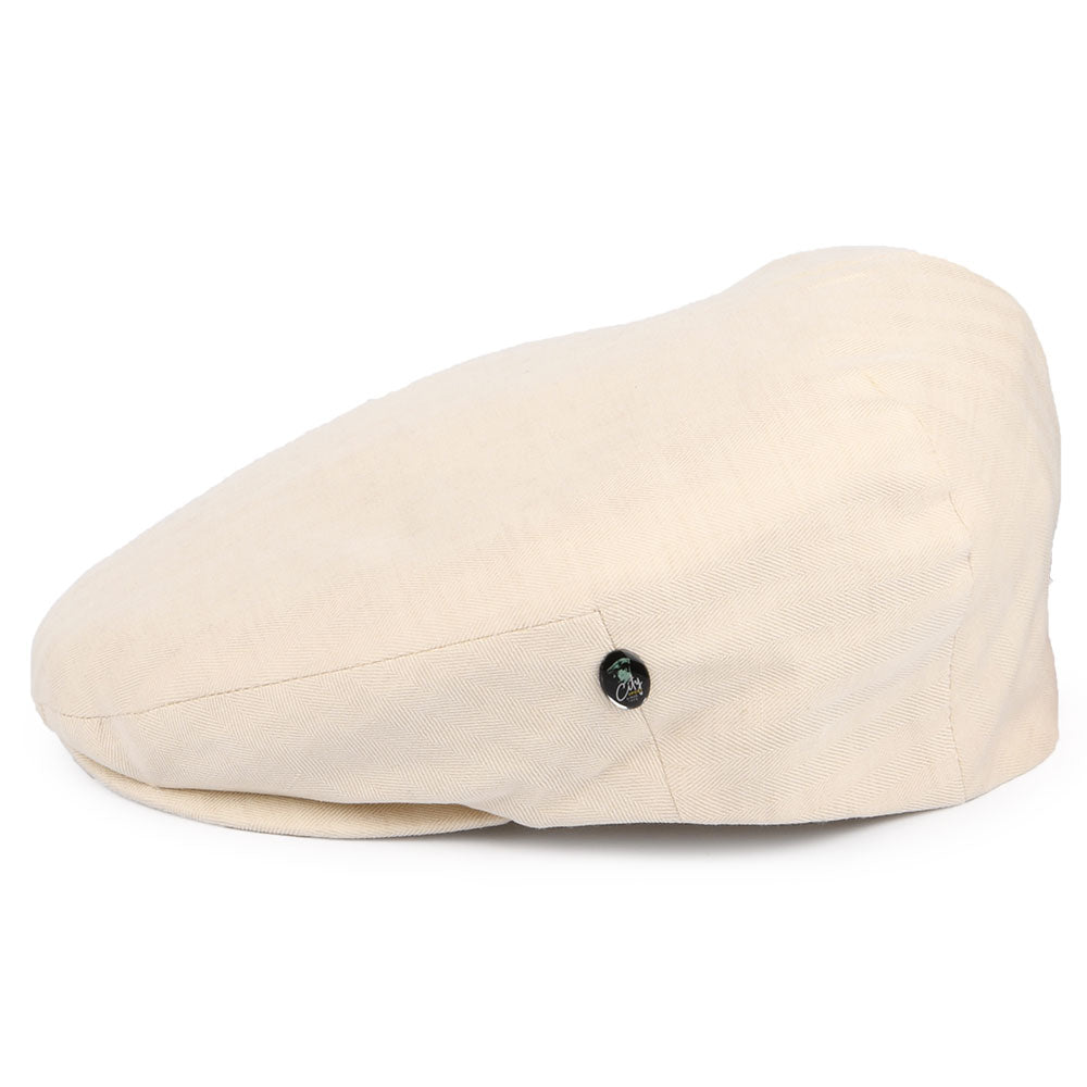 City Sport Micro-Herringbone Cotton-Linen Flat Cap - Beige