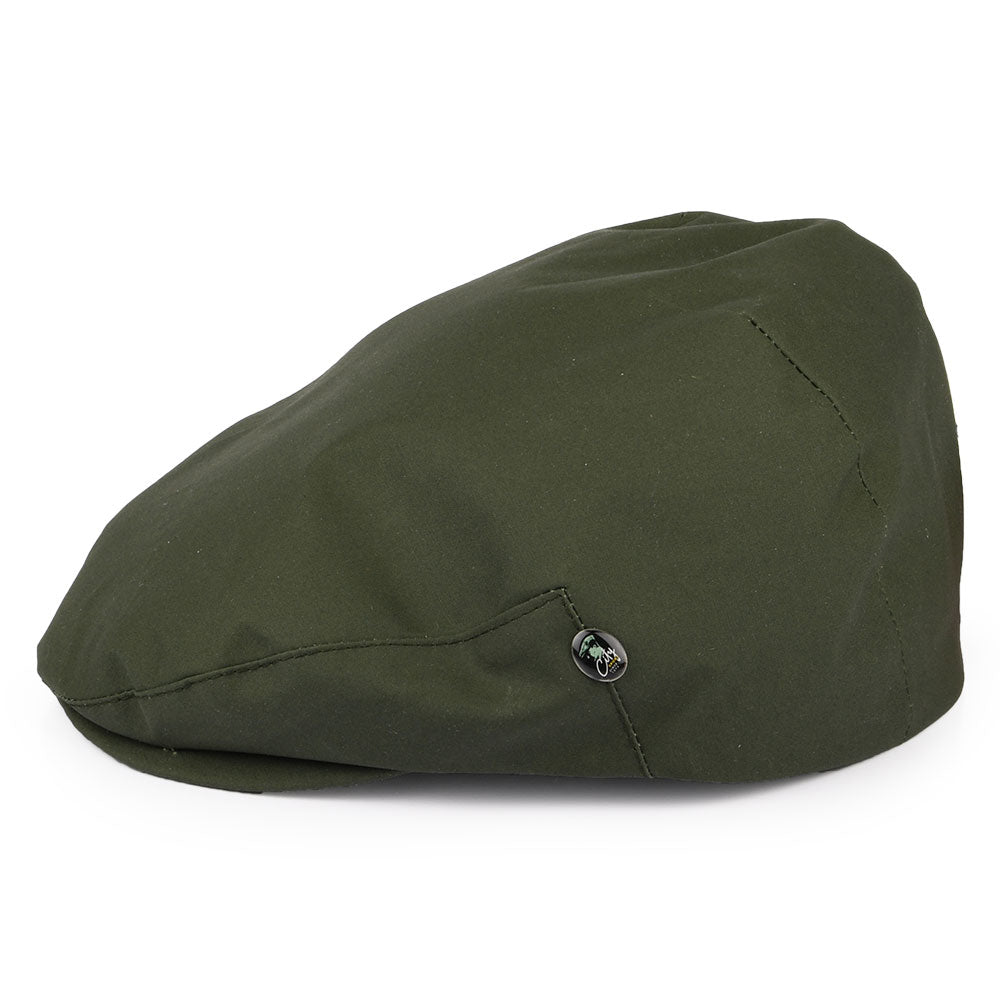 City Sport Millerain Waxed Cotton Flat Cap - Olive