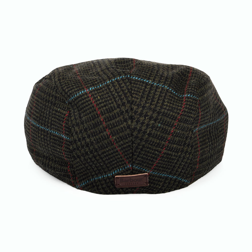 Barbour Hats Cheviot Windowpane Flat Cap With Earflaps - Dark Green