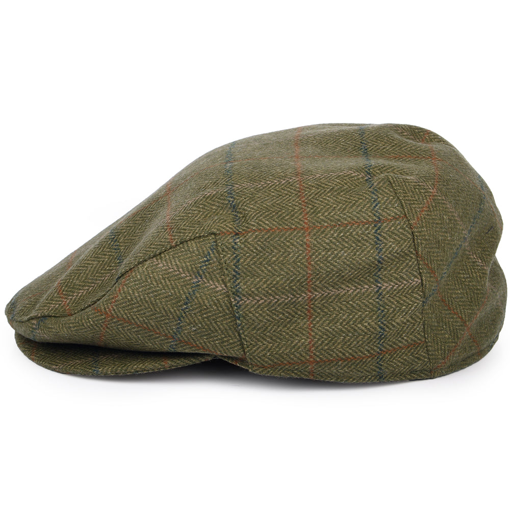 Barbour Hats Moorhen Waterproof Wool Flat Cap - Olive