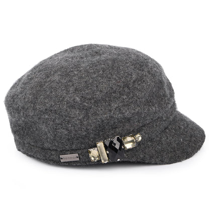 Betmar Hats Rhinestone Baker Boy Cap - Grey