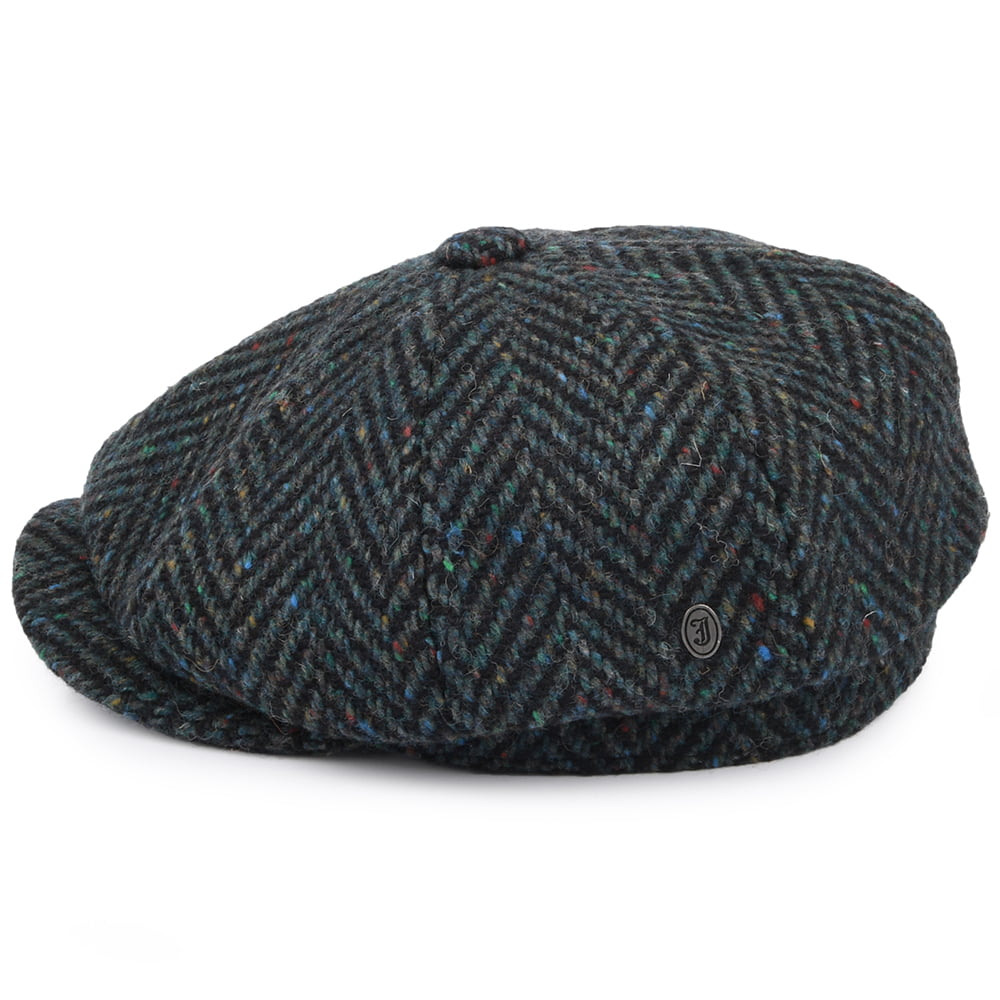 Jaxon & James Donegal Tweed Herringbone Glendowan Newsboy Cap - Blue-Mix