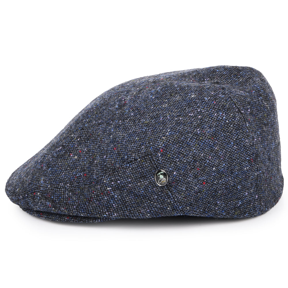 City Sport Donegal Tweed Marl Flat Cap - Navy Blue