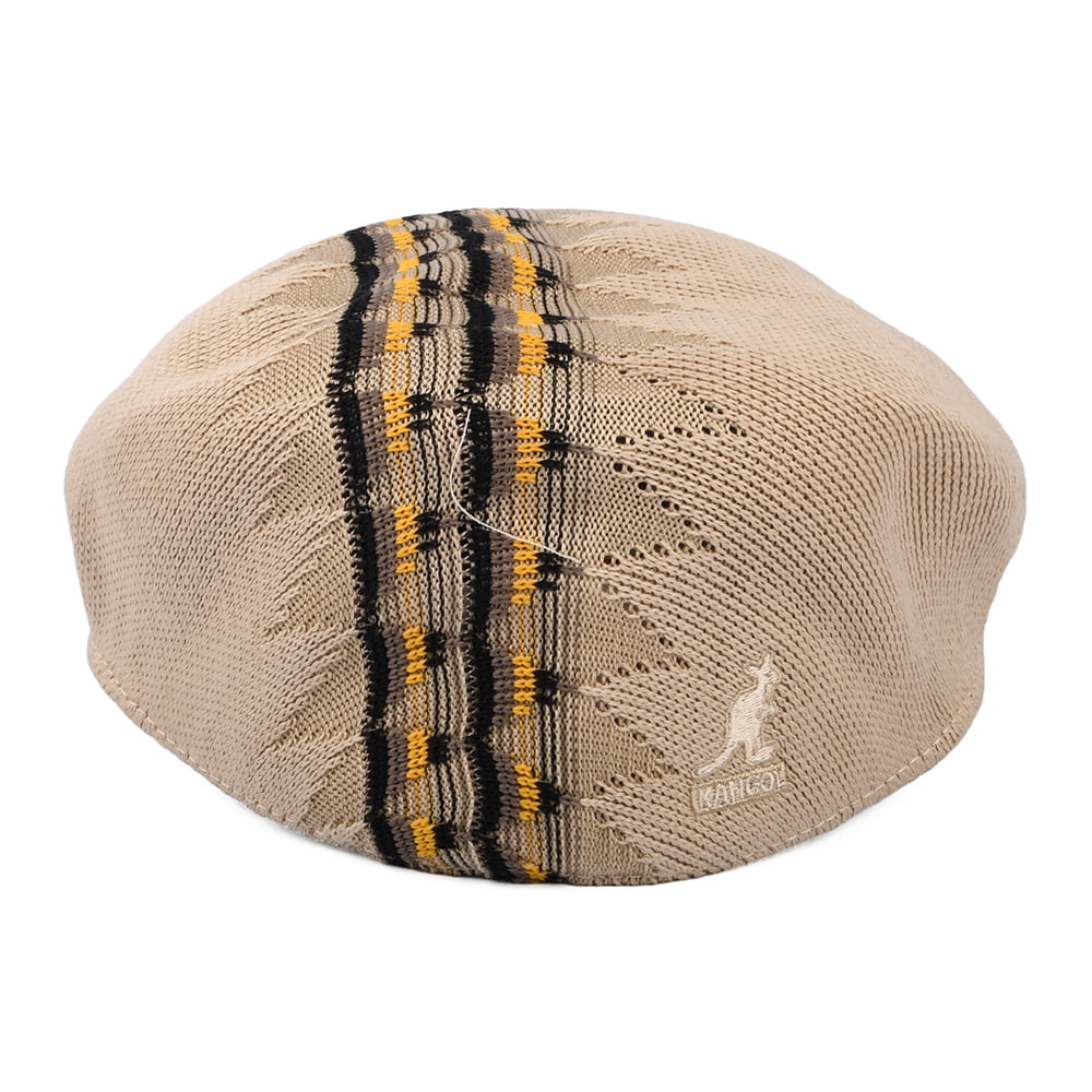 Kangol Argyle Stripe 504 Special Flat Cap - Beige