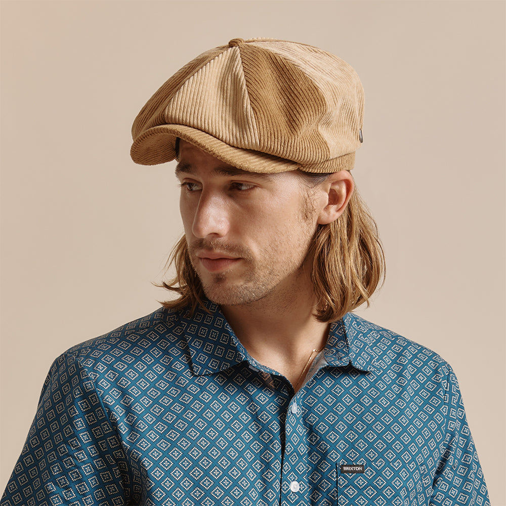 Brixton Hats Brood Corduroy Baggy Newsboy Cap - Bronze-Sand