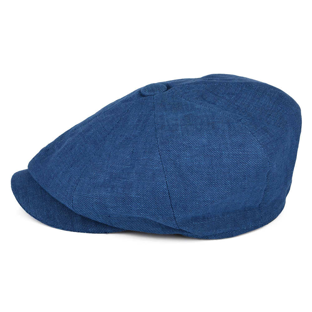 Failsworth Hats Alfie Irish Linen Newsboy Cap - Blue