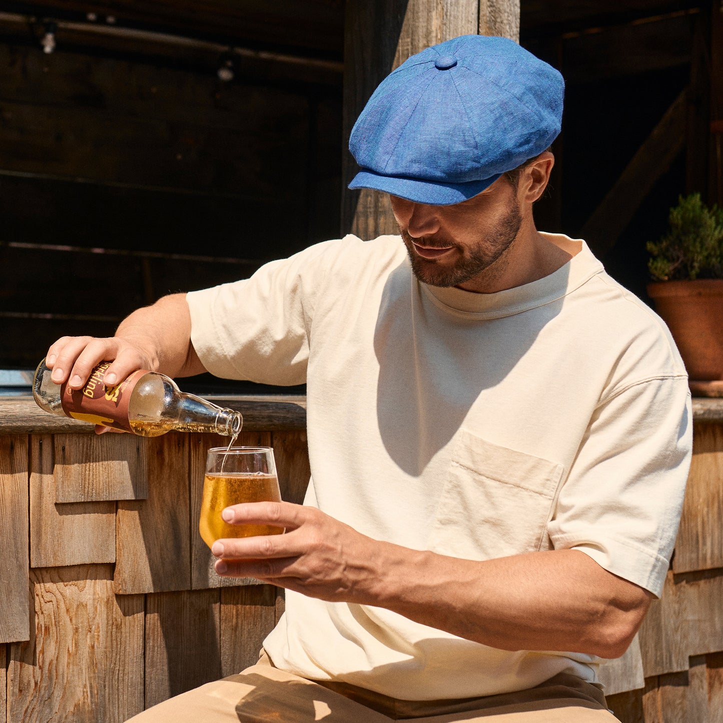 Failsworth Hats Alfie Irish Linen Newsboy Cap - Blue