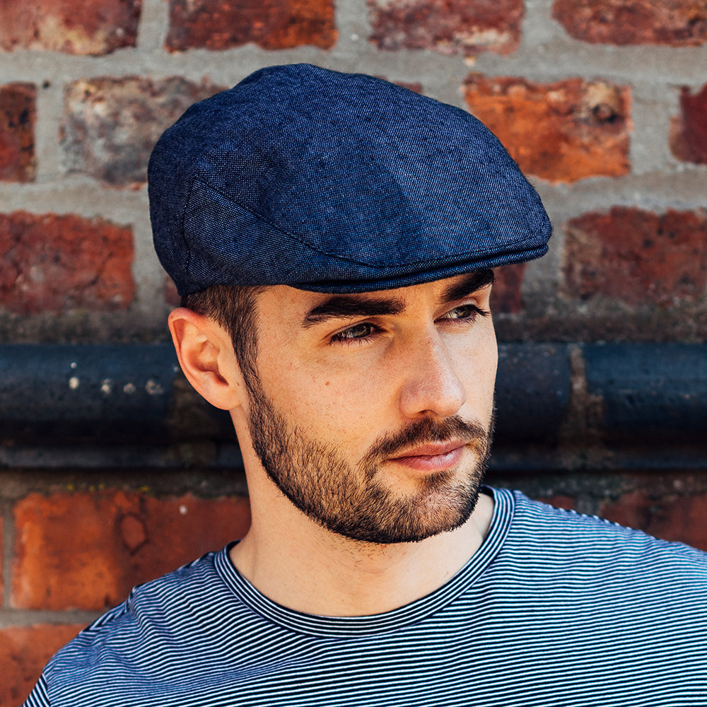 Failsworth Hats Irish Linen Flat Cap - Blue