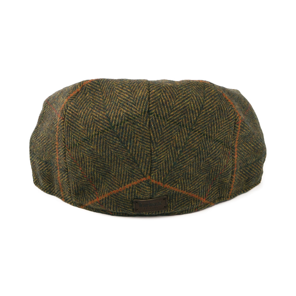 Barbour Hats Wilkin Windowpane Herringbone Flat Cap - Olive-Multi