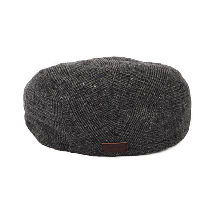 Barbour Hats Cheviot Prince of Wales Check Flat Cap With Earflaps - Charcoal