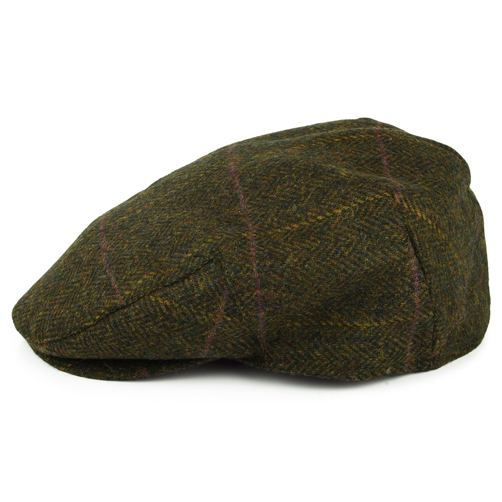 Barbour Hats Cairn Waterproof Wool Flat Cap - Olive-Multi