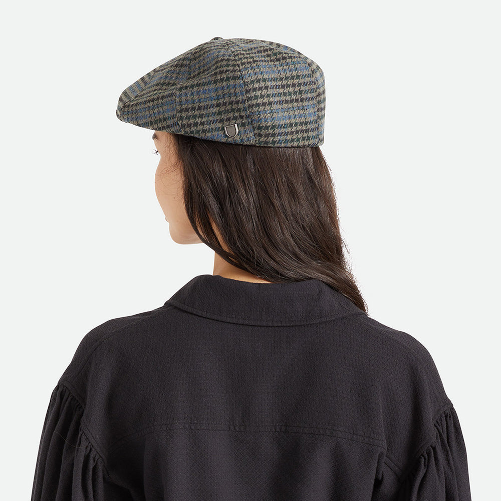 Brixton Hats Brood Houndstooth Newsboy Cap - Stone-Blue
