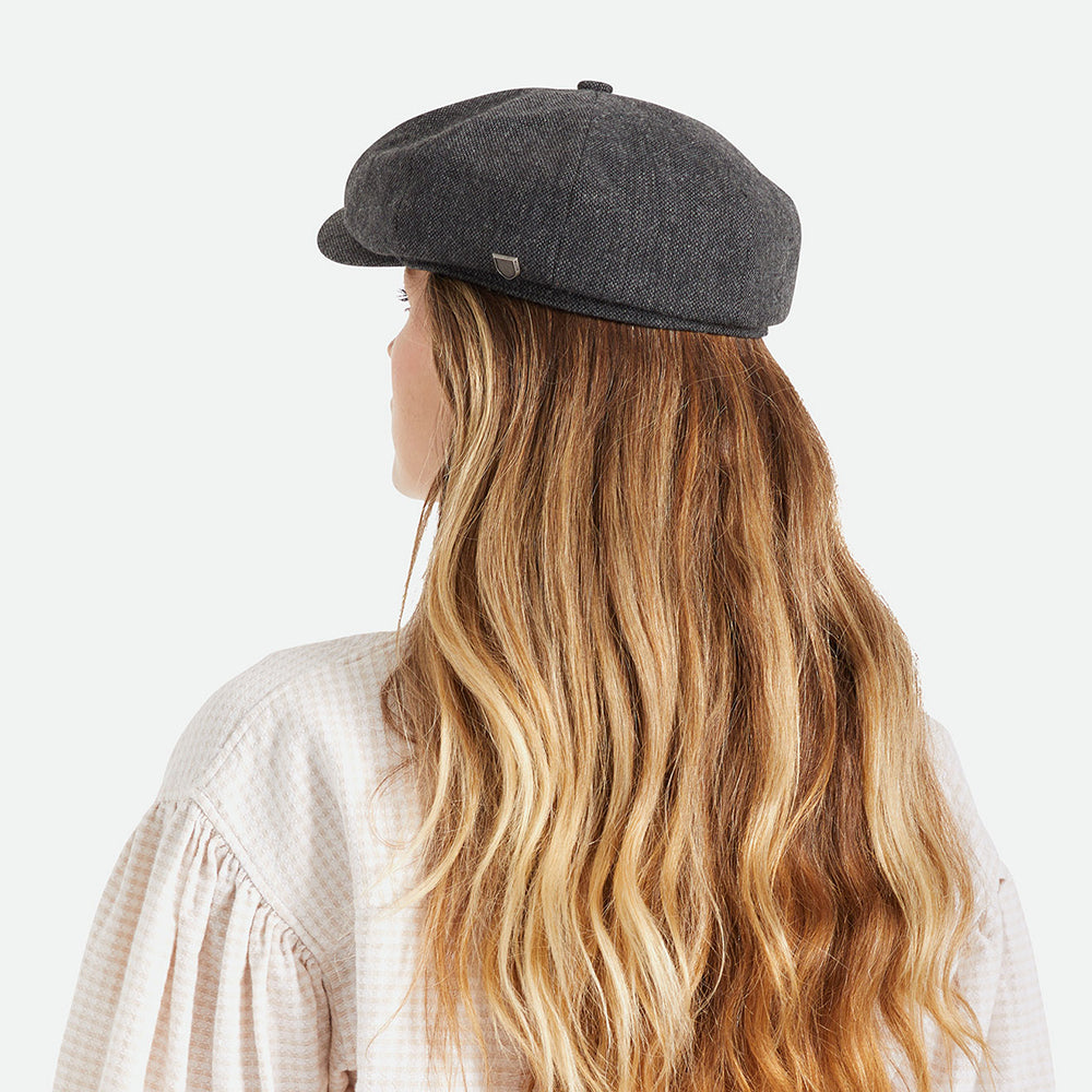 Brixton Hats Brood Baggy Newsboy Cap - Black-Grey