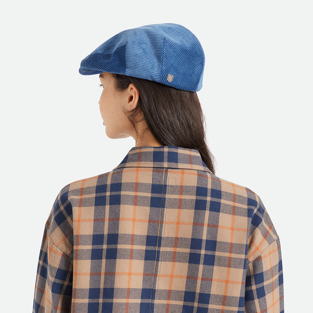 Brixton Hats Hooligan Corduroy Flat Cap - Blue