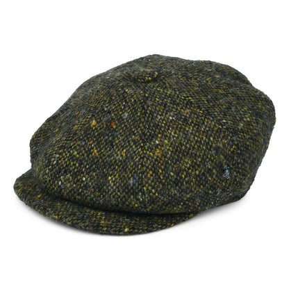 City Sport Donegal Tweed Marl Deep Fit Newsboy Cap - Forest-Multi