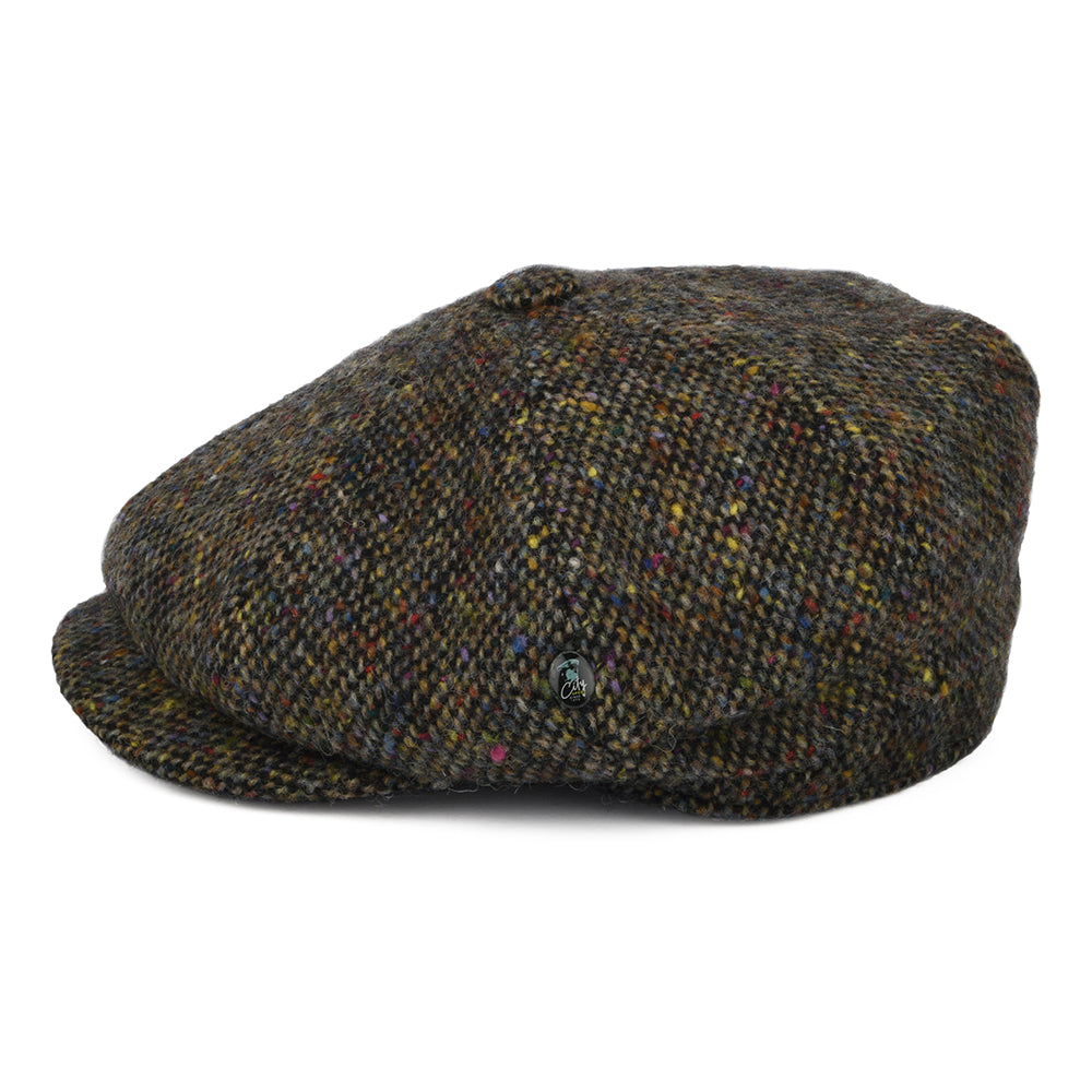 City Sport Donegal Tweed Marl Deep Fit Newsboy Cap - Multi-Coloured