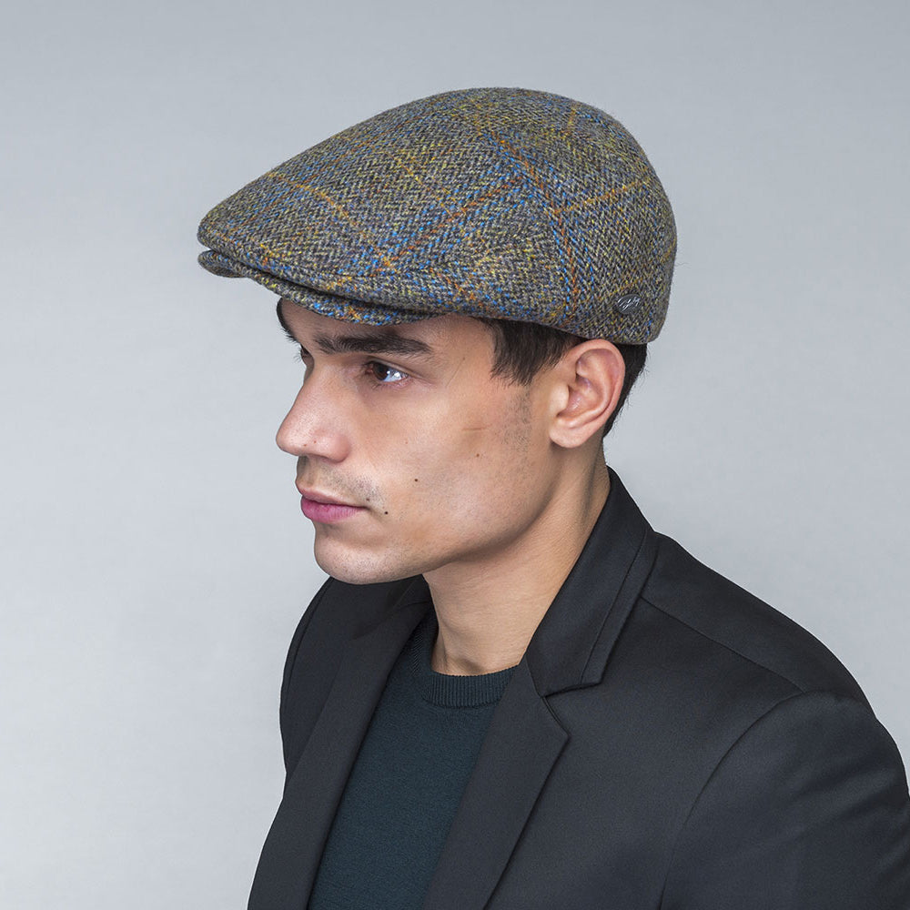 Bailey Hats Lou Plaid Wool Blend Flat Cap - Oak-Multi