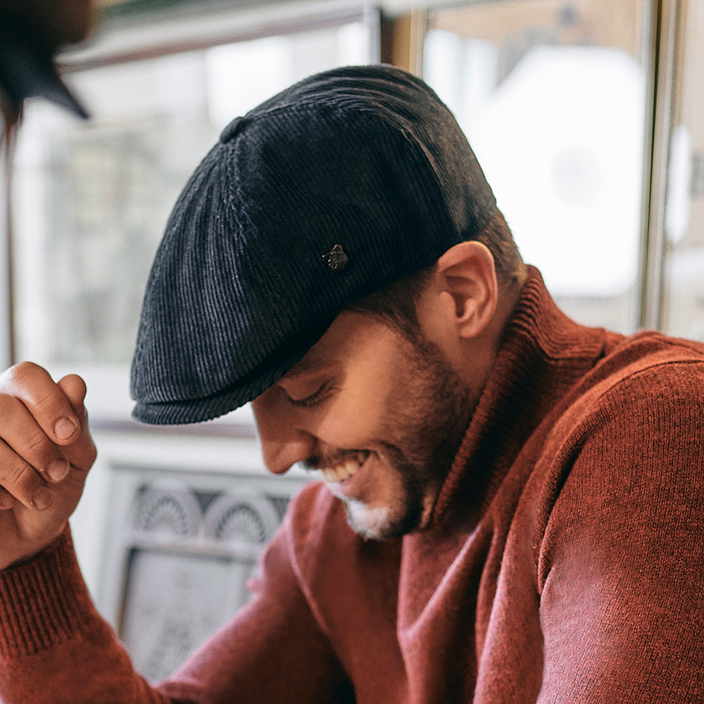 Failsworth Hats Hudson Corduroy Newsboy Cap - Slate