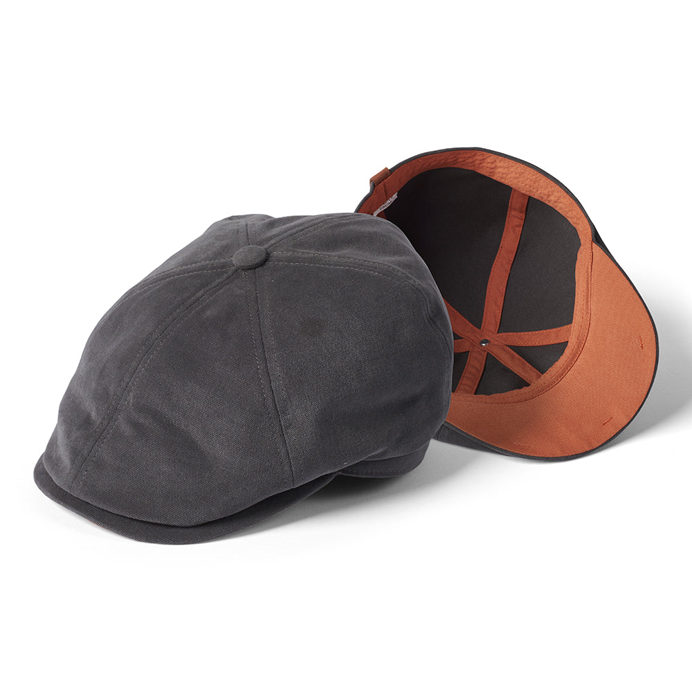 Failsworth Hats Hudson Cotton Canvas Newsboy Cap - Charcoal-Clay