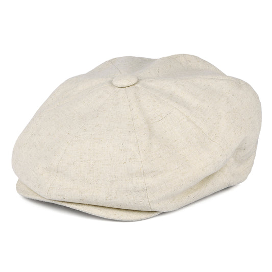 Christys Hats Cotton-Linen 8 Piece Newsboy Cap - Oatmeal