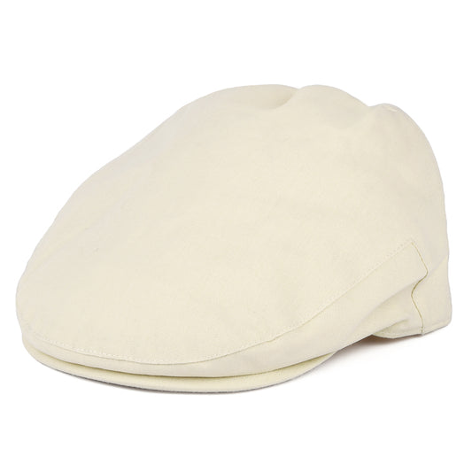 Christys Hats Balmoral Cotton-Linen Flat Cap - Buttermilk