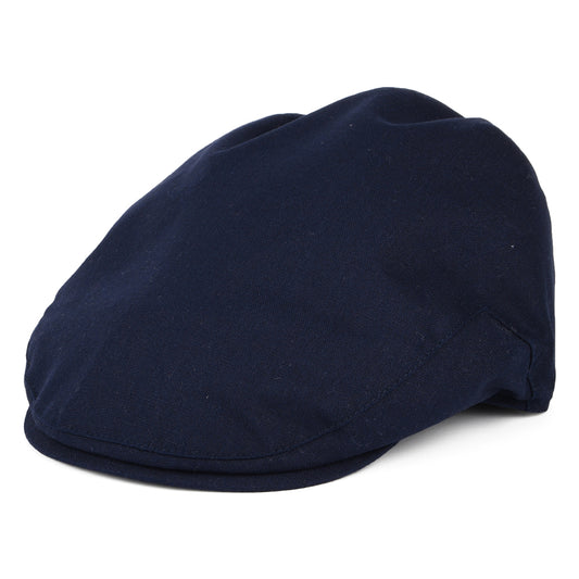 Christys Hats Balmoral Cotton-Linen Flat Cap - Navy Blue