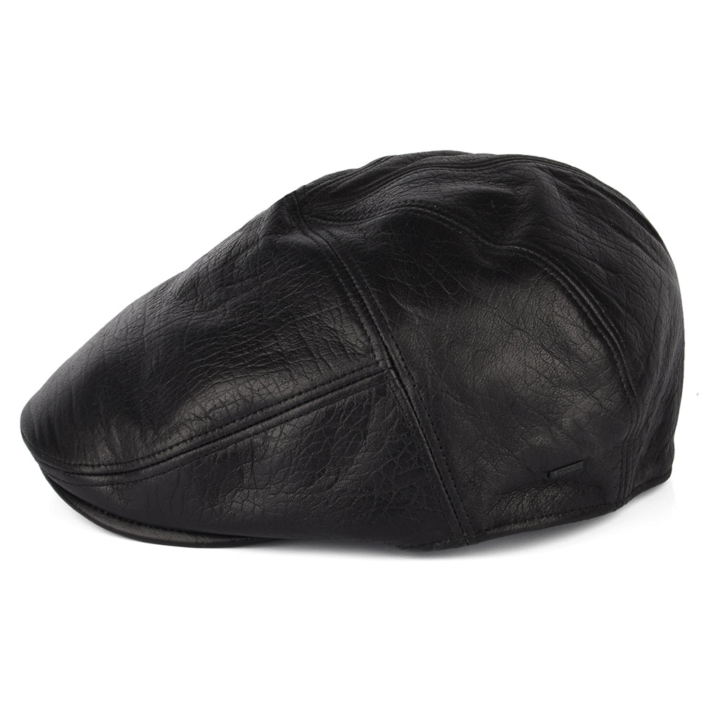Bailey Hats Reffell Leather Flat Cap - Black