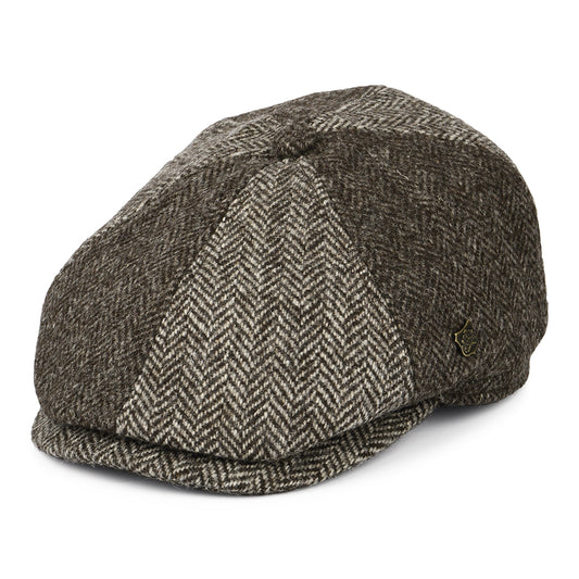 Failsworth Hats Hexham British Wool Newsboy Cap - Light Brown-Dark Brown