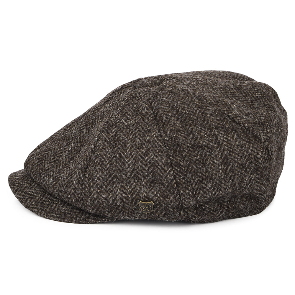 Failsworth Hats Rothbury British Wool Newsboy Cap - Dark Brown