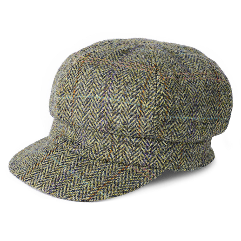 Failsworth Hats HARRIS TWEED Herringbone Gabby Baker Boy Cap - Brown