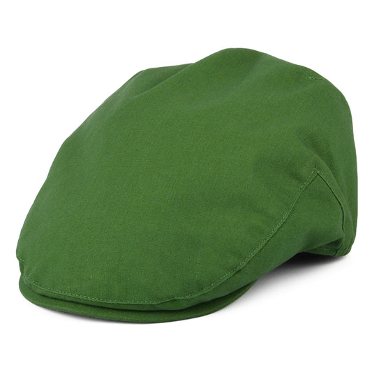 Christys Hats Balmoral Cotton-Linen Flat Cap - Green
