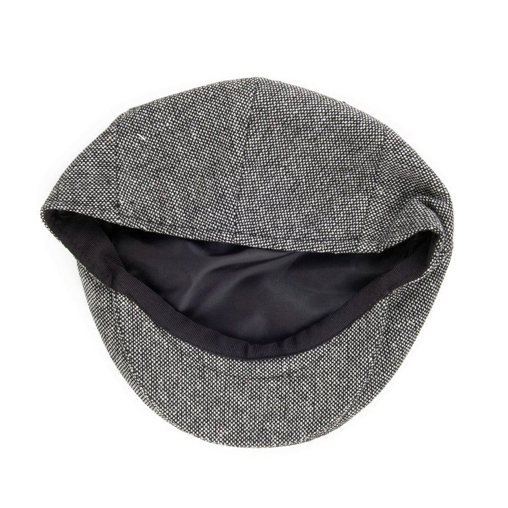 Jaxon & James Marl Tweed Flat Cap - Black