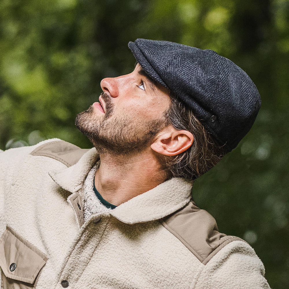Jaxon & James Herringbone Newsboy Cap - Charcoal
