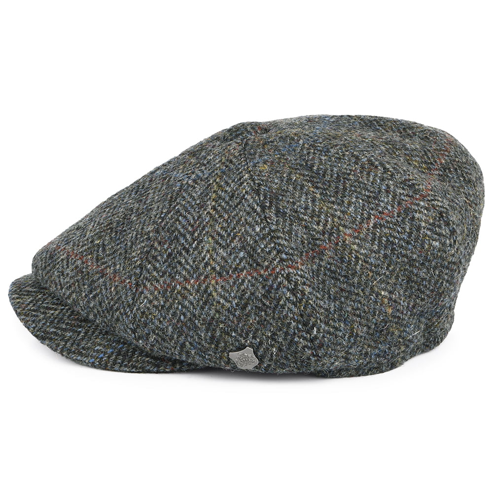 Failsworth Hats HARRIS TWEED Herringbone Carloway Newsboy Cap - Grey Mix