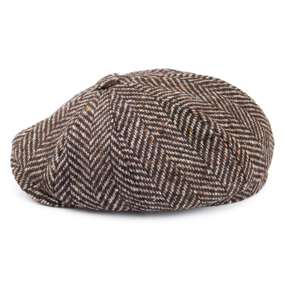 Olney Hats Chunky Herringbone Newsboy Cap - Brown
