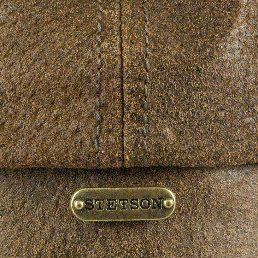 Stetson Hats Burney Leather Newsboy Cap - Brown