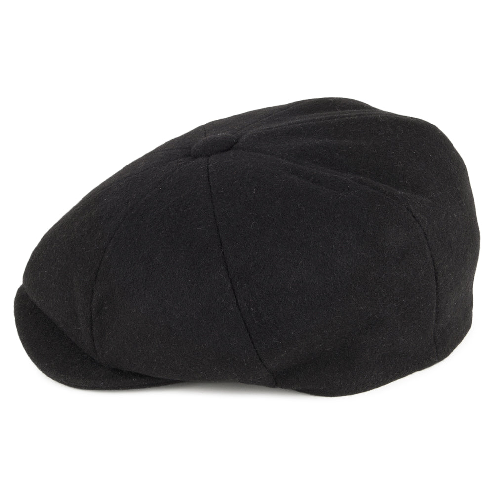 Christys Hats Melton Wool Newsboy Cap - Black