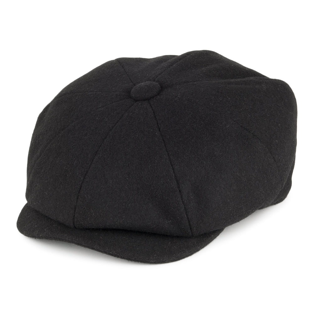 Christys Hats Melton Wool Newsboy Cap - Black